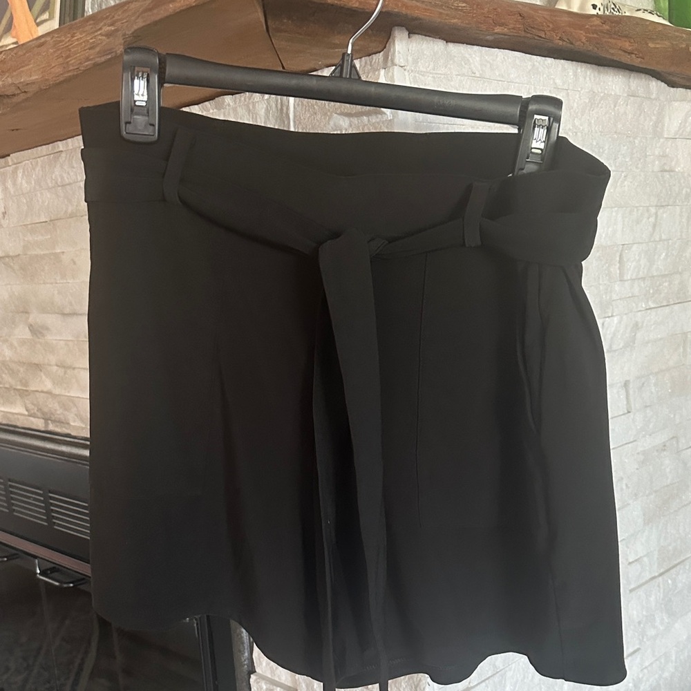 Elegant Black Tie-Waist Shorts